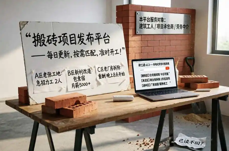 搬砖项目发布平台推荐：副业搬砖项目在哪里找？资源对接平台帮你快速找到赚钱机会配图