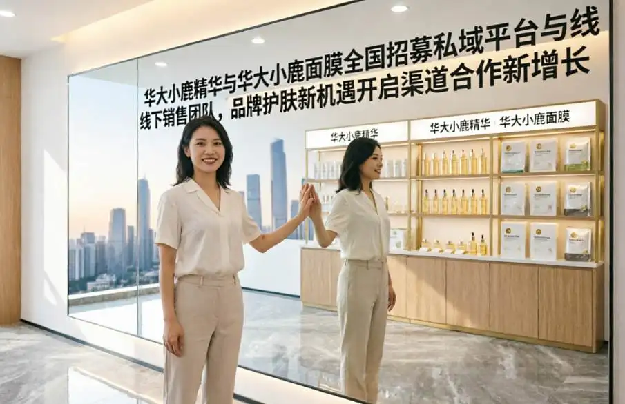 华大小鹿精华与华大小鹿面膜全国招募私域平台与线下销售团队,品牌护肤新机遇开启渠道合作新增长配图