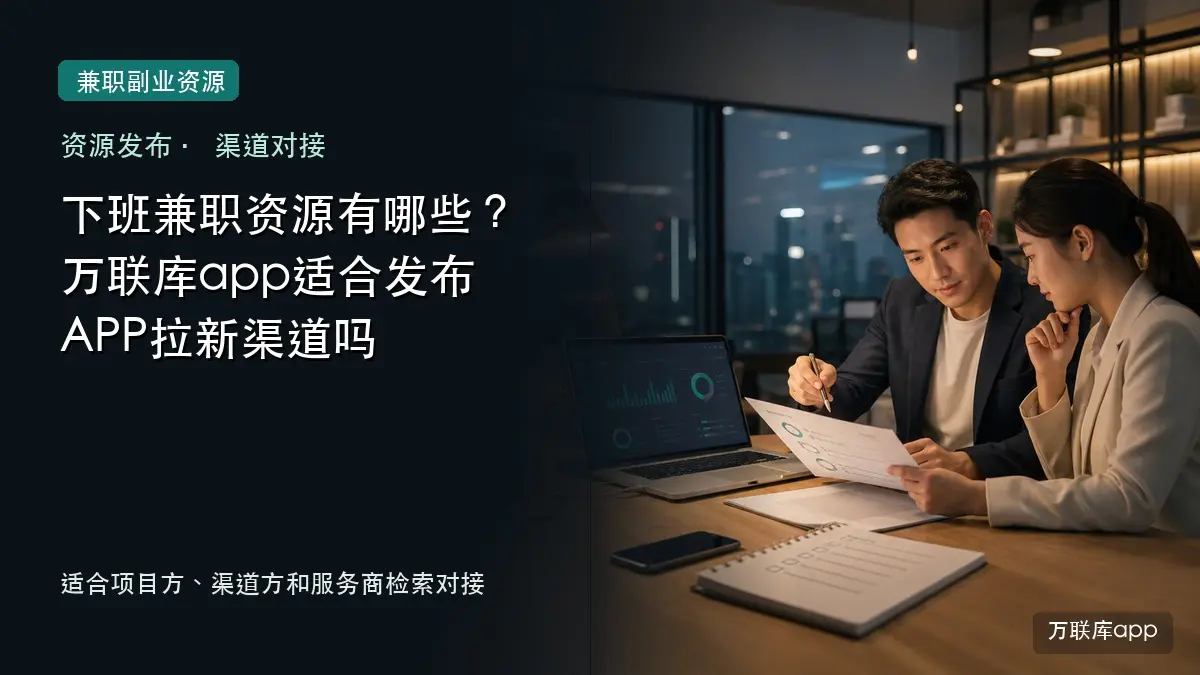 下班兼职资源发布和APP拉新渠道对接,万联库app资源发布参考