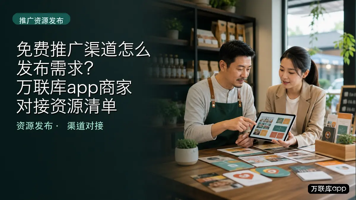 免费推广渠道需求发布，万联库app商家对接资源标题图