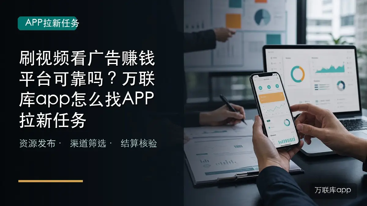 刷视频看广告赚钱平台可靠吗?万联库app怎么找APP拉新任务