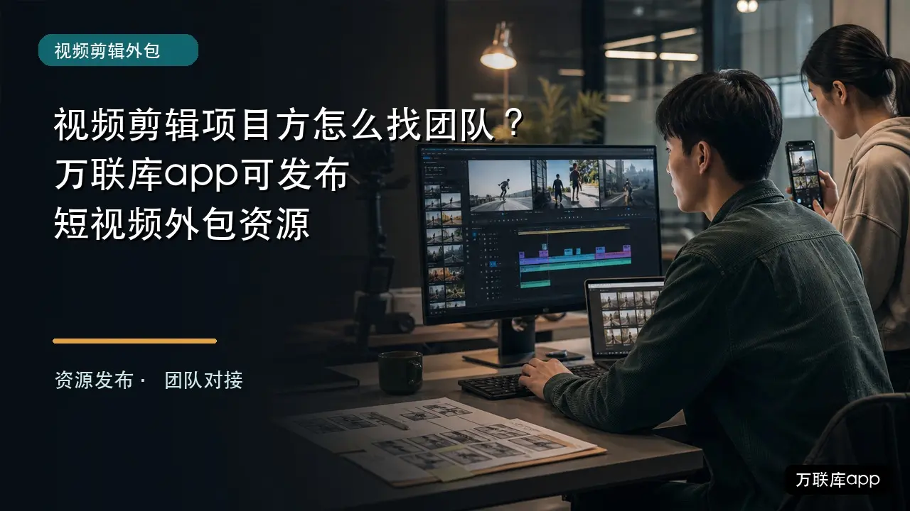 视频剪辑项目方怎么找团队?万联库app可发布短视频外包资源