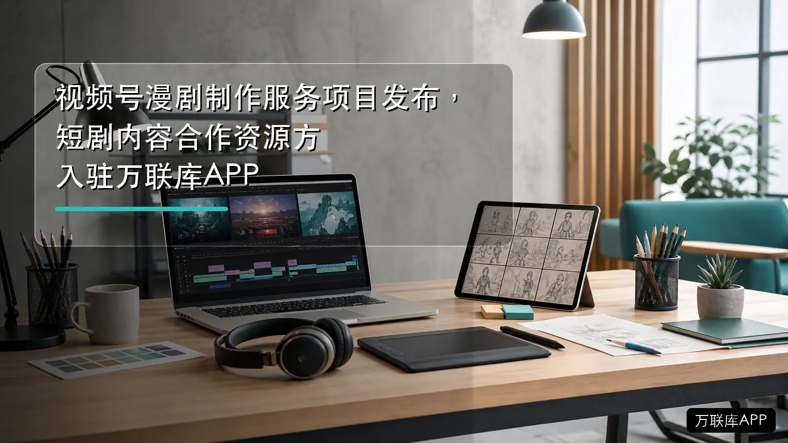 视频号漫剧制作服务项目发布,短剧内容合作资源方入驻万联库APP