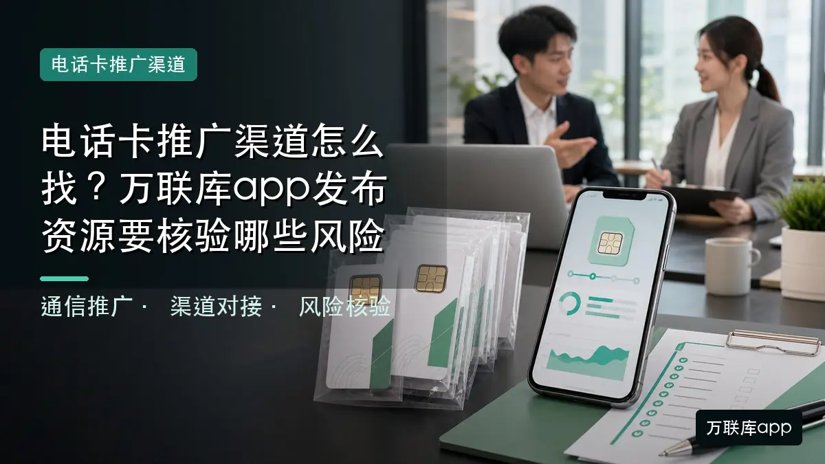 电话卡推广渠道怎么找，万联库app发布资源风险核验