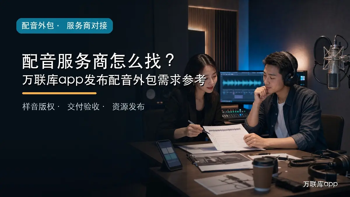 配音服务商怎么找,万联库app发布配音外包需求参考